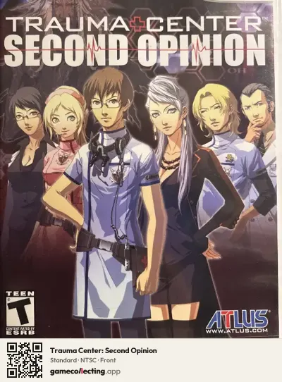 Trauma Center: Second Opinion Nintendo Wii, NTSC box front