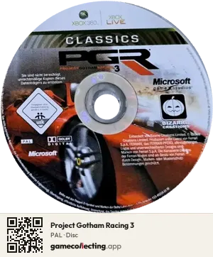 Project Gotham Racing 3 Xbox 360, PAL disc