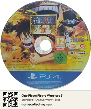 One Piece: Pirate Warriors 3 PlayStation 4, PAL disc