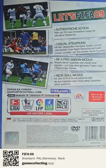 FIFA 09 PlayStation 2, Germany box back