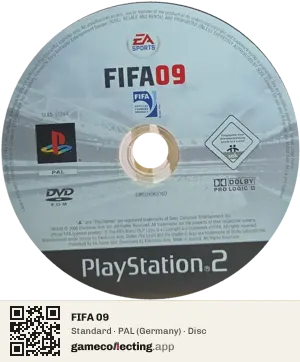 FIFA 09 PlayStation 2, PAL disc