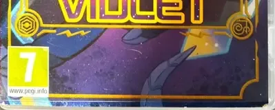 Pokémon Violet, the PEGI square on its front
