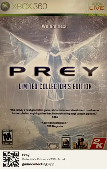Prey Xbox 360, NTSC box front
