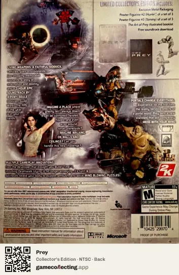 Prey Xbox 360, NTSC box back
