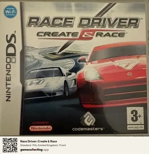 Race Driver: Create & Race Nintendo DS, United Kingdom box front