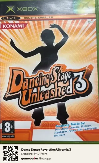 Dance Dance Revolution Ultramix 3 Xbox, PAL box front