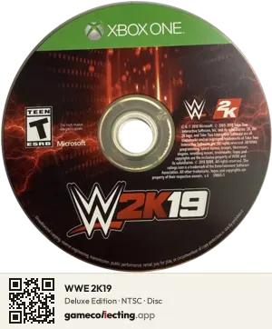 WWE 2K19 Xbox One, NTSC disc