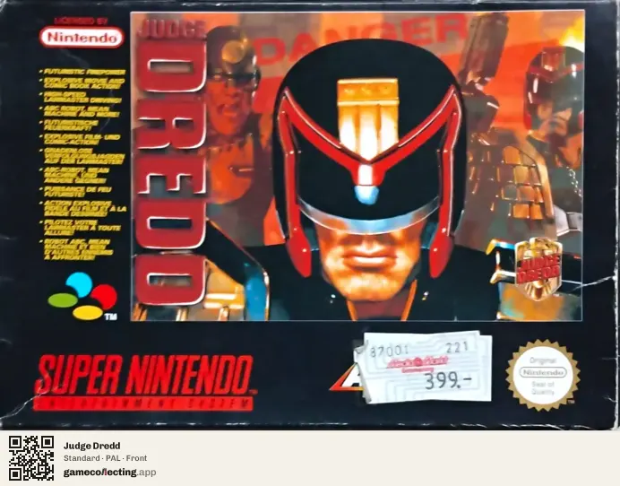 Judge Dredd Super Nintendo Entertainment System, PAL box front