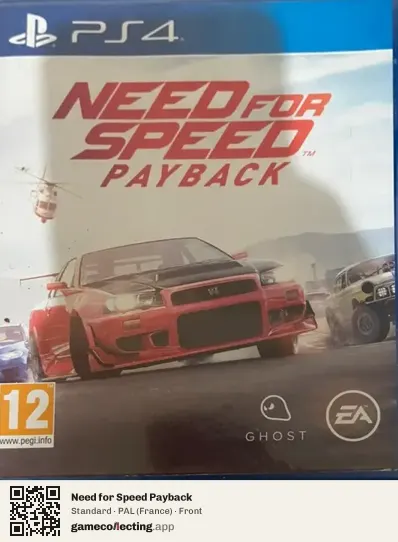 Need for Speed Payback PlayStation 4, France box front