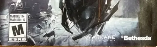 Dishonored, the ESRB box on its front