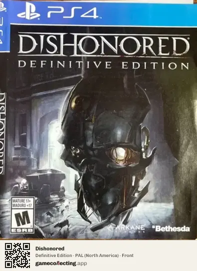 Dishonored PlayStation 4, North America box front