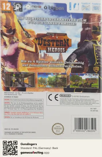 Gunslingers Nintendo Wii, Germany box back