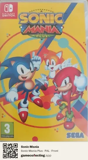Sonic Mania Nintendo Switch, PAL box front