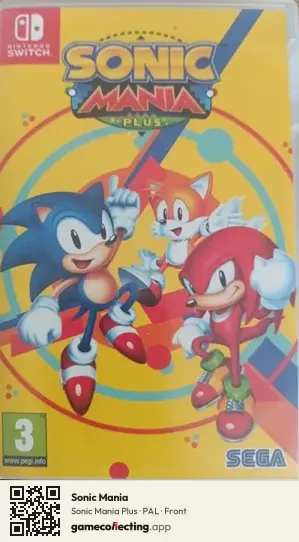 Sonic Mania Nintendo Switch, PAL box front