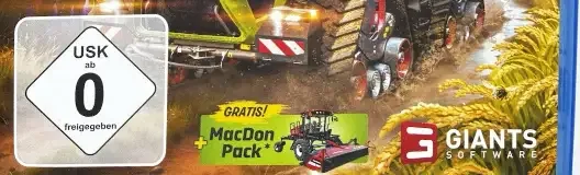 Farming Simulator 25, the USK square on its front