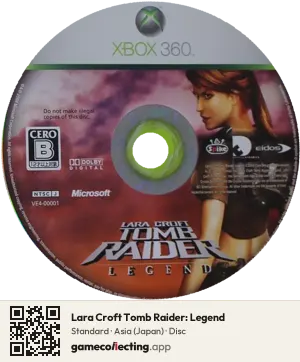 Lara Croft Tomb Raider: Legend Xbox 360, Asia disc