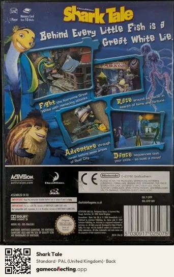Shark Tale Nintendo GameCube, United Kingdom box back