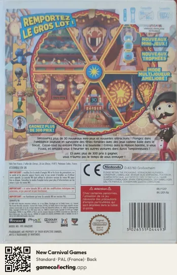 New Carnival Games Nintendo Wii, France box back