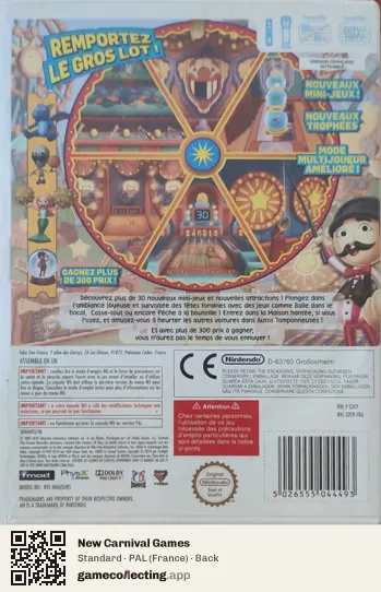 New Carnival Games Nintendo Wii, France box back