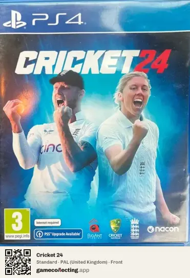 Cricket 24 PlayStation 4, United Kingdom box front