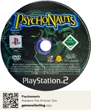 Psychonauts PlayStation 2, PAL disc