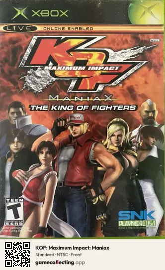 KOF: Maximum Impact: Maniax Xbox, NTSC box front