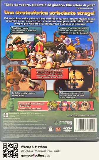 Worms 4: Mayhem Computer, PAL box back