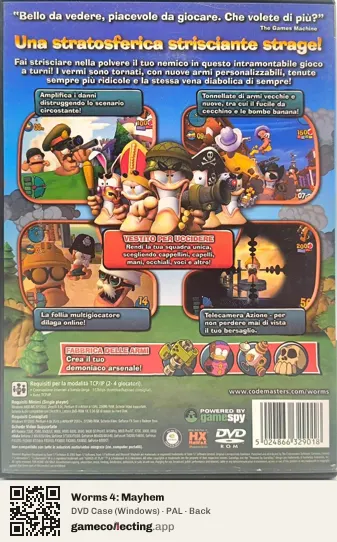 Worms 4: Mayhem Computer, PAL box back