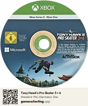 Tony Hawk's Pro Skater 3 + 4 Xbox Series X, PAL disc