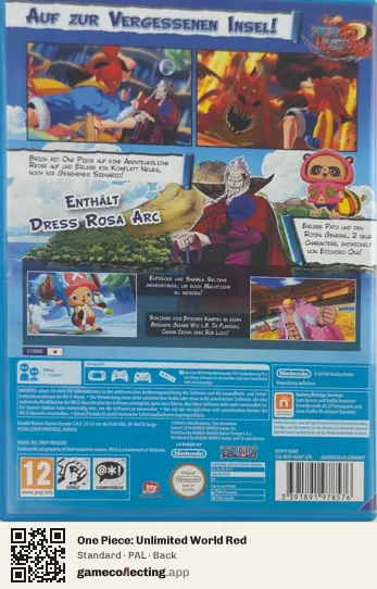One Piece: Unlimited World Red Nintendo Wii U, PAL box back