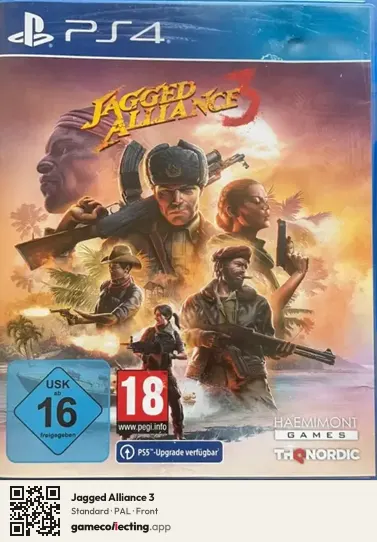 Jagged Alliance 3 PlayStation 4, PAL box front