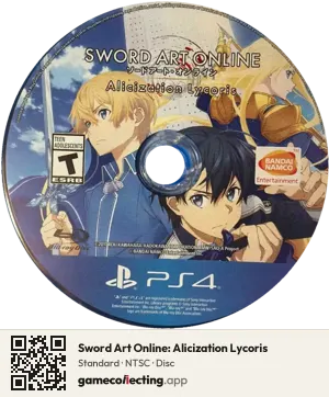 Sword Art Online: Alicization Lycoris PlayStation 4, NTSC disc