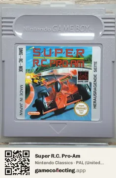 Super R.C. Pro-Am Game Boy, PAL cartridge label