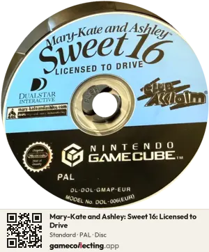 Mary-Kate and Ashley: Sweet 16: Licensed to Drive Nintendo GameCube, PAL disc