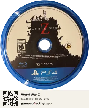 World War Z PlayStation 4, NTSC disc