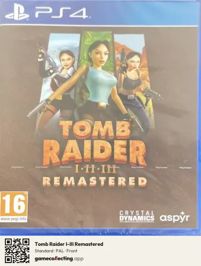 Tomb Raider I-III Remastered PlayStation 4, PAL box front