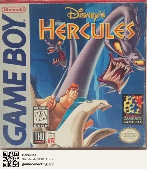 Hercules Game Boy, NTSC box front