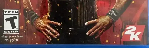 WWE 2K18, the ESRB box on its front