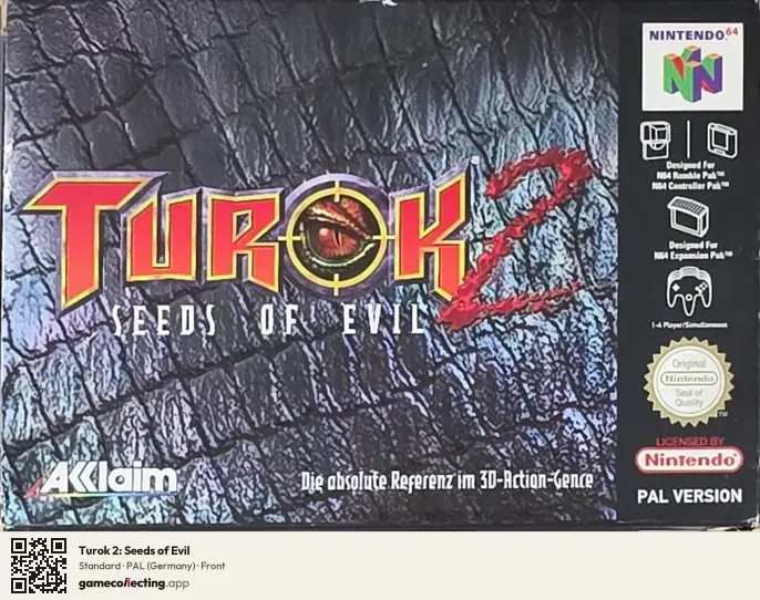 Turok 2: Seeds of Evil Nintendo 64, Germany box front