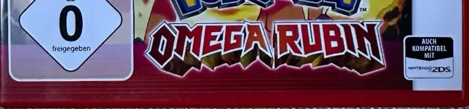 Pokémon Omega Ruby, the USK square on its front