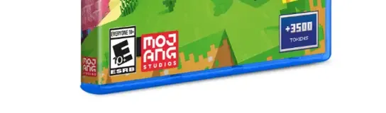Minecraft, the ESRB box on its front