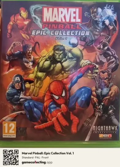 Marvel Pinball: Epic Collection Vol. 1 Xbox One, PAL box front