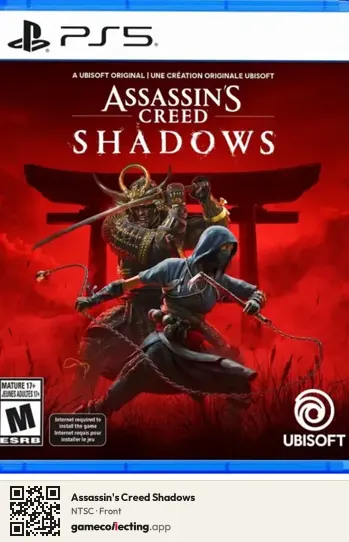 Assassin's Creed Shadows PlayStation 5, NTSC box front