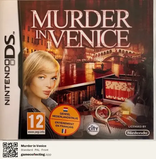 Murder in Venice Nintendo DS, PAL box front