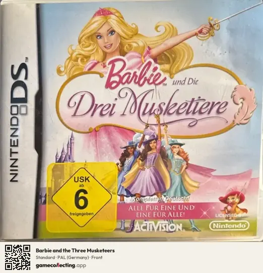 Barbie and the Three Musketeers Nintendo DS, Germany box front