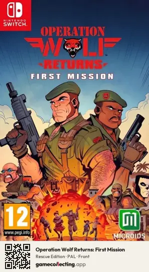 Operation Wolf Returns: First Mission Nintendo Switch, PAL box front