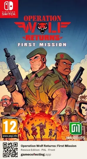 Operation Wolf Returns: First Mission Nintendo Switch, PAL box front