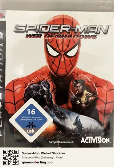 Spider-Man: Web of Shadows PlayStation 3, Germany box front