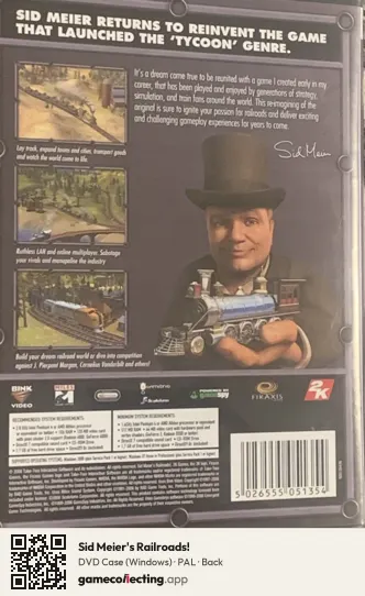 Sid Meier's Railroads! Computer, PAL box back