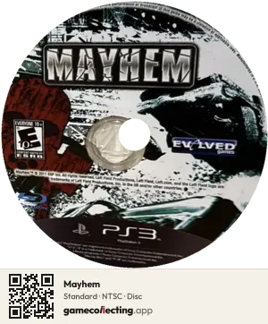 Mayhem PlayStation 3, NTSC disc